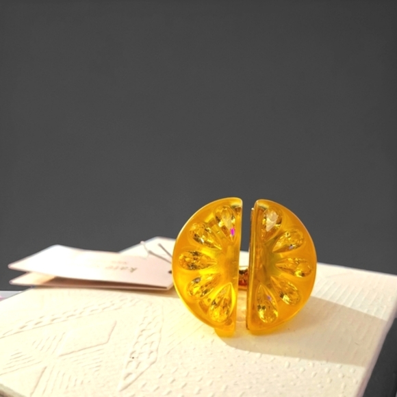 New Kate Spade Cocktail Ring Tutti Fruity Statement Ring Size 6 Lemon Ring - Picture 4 of 12